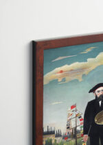 Plakat oprawiony w drewnianą brązową ramkę Vintage Italia: Henri Rousseau Ja: Portret-Pejzaż 1890