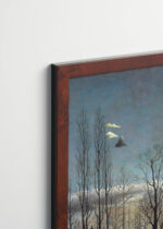 Plakat oprawiony w drewnianą brązową ramkę Vintage Italia: Henri Rousseau Karnawał wieczorem naiwne malarstwo