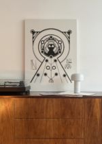 mandala 1910 Samuel Mesquita czarno-biały geometryczny obraz na płótnie
