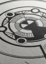 mandala 1910 Samuel Mesquita czarno-biały geometryczny obraz na płótnie
