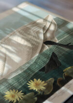 Zbliżenie na detale plakatu: Łabędź trąbiący American Swan John James Audubon ptaki Ameryki