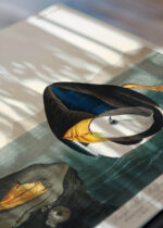 Zbliżenie na detale plakatu: Maskonur Czarnogłowy - ilustracja Audubona z Birds of America