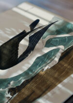 Zbliżenie na detale plakatu: Ostrygojad amerykański John James Audubon ptaki Ameryki