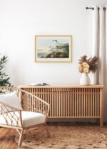 Aranżacja wnętrza, na ścianie wisi plakat w ramce: Rybitwy John James Audubon Birds of America