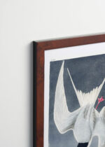 Aranżacja wnętrza, na ścianie wisi plakat w ramce: Rybitwa długosterna John James Audubon ptaki