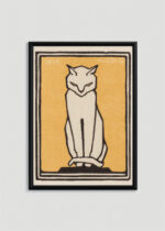 Plakat w drewnianej czarnej ramce: minimalistyczny Kot Julie de Graag 1916 secesja vintage