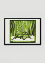 Plakat w drewnianej czarnej ramce: konik polny Julie de Graag 1918 vintage grafika