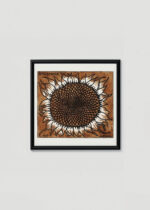 Plakat w drewnianej czarnej ramce: słonecznik listopad Julie de Graag 1917 vintage