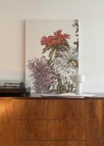 chryzantemy Julie de Graag botaniczny Art Nouveau obraz na płótnie