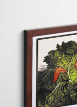 Plakat oprawiony w drewnianą brązową ramkę Vintage Italia: kapusta i ślimaki Julie de Graag Art Nouveau vintage