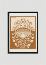 Plakat w drewnianej czarnej ramce: Julie de Graag kwiat róży Art Nouveau 1919