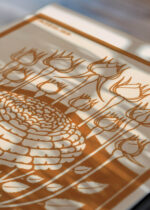 Zbliżenie na detale plakatu: Julie de Graag kwiat róży Art Nouveau 1919