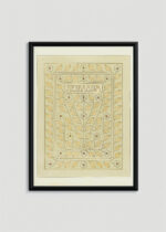 Plakat w drewnianej czarnej ramce: Herbarium Julie de Graag botaniczny wzór vintage