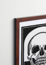 Plakat oprawiony w drewnianą brązową ramkę Vintage Italia: Memento Mori Julie de Graag 1916 czaszka vintage