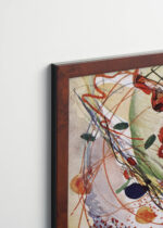 Plakat oprawiony w drewnianą brązową ramkę Vintage Italia: Wassily Kandinsky Aquarell abstrakcja kolorowe kształty