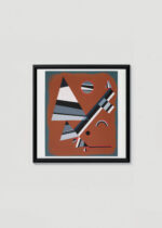 Plakat w drewnianej czarnej ramce: abstrakcyjny geometryczny Wassily Kandinsky Gris 1931