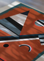 Zbliżenie na detale plakatu: abstrakcyjny geometryczny Wassily Kandinsky Gris 1931