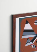 Plakat oprawiony w drewnianą brązową ramkę Vintage Italia: abstrakcyjny geometryczny Wassily Kandinsky Gris 1931