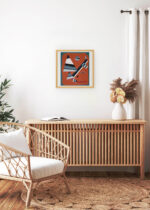 Aranżacja wnętrza, na ścianie wisi plakat w ramce: abstrakcyjny geometryczny Wassily Kandinsky Gris 1931