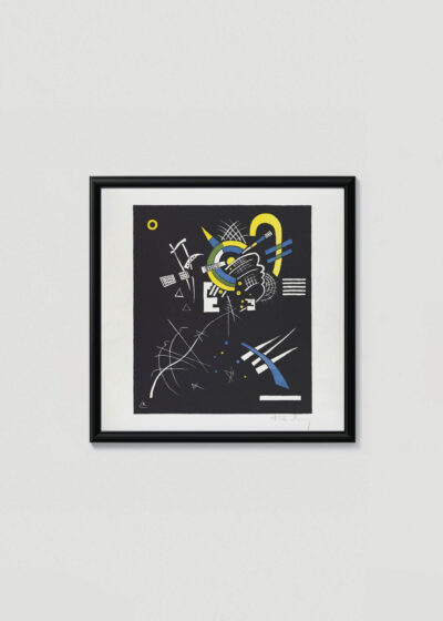 Plakat w drewnianej czarnej ramce: Kandinsky Małe Światy VII (Kleine Welten VII) abstrakcjonizm