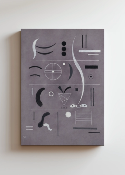 Kandinsky Cztery Części abstrakcja geometryczna szara obraz na płótnie