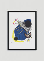 Plakat w drewnianej czarnej ramce: Wassily Kandinsky Małe Światy II (Kleine Welten II) 1922 abstrakcja
