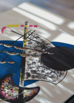 Zbliżenie na detale plakatu: Wassily Kandinsky Małe Światy II (Kleine Welten II) 1922 abstrakcja