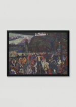 Plakat w drewnianej czarnej ramce: Kandinsky Kolorowe życie (Das Bunte Leben) folklor