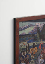 Plakat oprawiony w drewnianą brązową ramkę Vintage Italia: Kandinsky Kolorowe życie (Das Bunte Leben) folklor