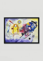 Plakat w drewnianej czarnej ramce: Kandinsky Żółty-czerwony-niebieski 1925 abstrakcja