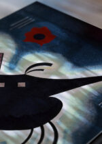 Zbliżenie na detale plakatu: Kandinsky Spiczasta czerń (Spitzes Schwarz) 1931 abstrakcyjny