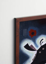 Plakat oprawiony w drewnianą brązową ramkę Vintage Italia: Kandinsky Spiczasta czerń (Spitzes Schwarz) 1931 abstrakcyjny