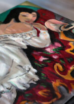 Zbliżenie na detale plakatu: Kirchner Kobieta w białej bluzce 1914 ekspresjonizm