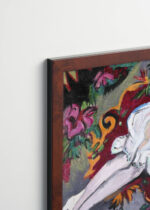 Plakat oprawiony w drewnianą brązową ramkę Vintage Italia: Kirchner Kobieta w białej bluzce 1914 ekspresjonizm