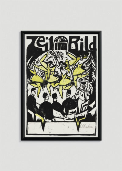 Plakat w drewnianej czarnej ramce: Tancerki w Pałacu Lodowym 1912 Ernst Ludwig Kirchner