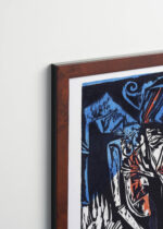 Plakat oprawiony w drewnianą brązową ramkę Vintage Italia: Bitwy Agonie Miłości 1915 Ernst Ludwig Kirchner ekspresjonizm