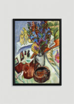 Plakat w drewnianej czarnej ramce: Kirchner Martwa natura z dzbanem i afrykańską misą