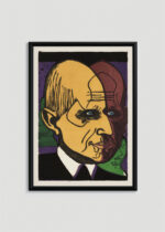 Plakat w drewnianej czarnej ramce: Głowa Dr. Bauera (Kopf Dr. Bauer) Ernst Ludwig Kirchner