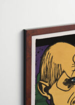 Plakat oprawiony w drewnianą brązową ramkę Vintage Italia: Głowa Dr. Bauera (Kopf Dr. Bauer) Ernst Ludwig Kirchner