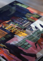 Zbliżenie na detale plakatu: Widok na Bazyleę i Ren 1927-28 Ernst Ludwig Kirchner