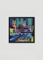 Plakat w drewnianej czarnej ramce: Zurych Szwajcaria 1926 Ernst Ludwig Kirchner