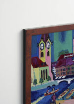 Plakat oprawiony w drewnianą brązową ramkę Vintage Italia: Zurych Szwajcaria 1926 Ernst Ludwig Kirchner