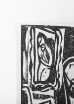 czarno-biały Kanoniczka przy stole do szycia 1912 Kirchner obraz na płótnie