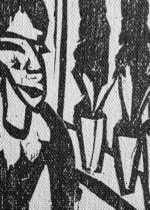 czarno-biały Kanoniczka przy stole do szycia 1912 Kirchner obraz na płótnie