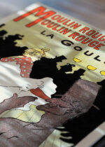 Zbliżenie na detale plakatu: Moulin Rouge La Goulue Henri de Toulouse-Lautrec vintage