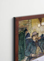 Plakat oprawiony w drewnianą brązową ramkę Vintage Italia: kawiarnia paryska Toulouse-Lautrec belle époque vintage