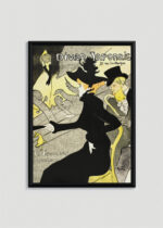 Plakat w drewnianej czarnej ramce: Divan Japonais Henri de Toulouse-Lautrec Paryż 1893
