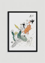 Plakat w drewnianej czarnej ramce: Toulouse-Lautrec vintage kabaretowy Paryż Montmartre byk