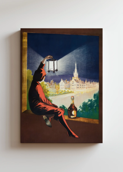 Leonetto Cappiello kobieta z latarnią vintage obraz na płótnie