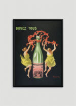 Plakat w drewnianej czarnej ramce: Source Cachat Leonetto Cappiello art nouveau